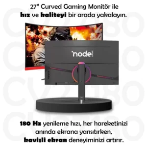 NODE GAME ND-CV27180RGB 27'' inç 180HZ RGB Işıklı Pivot Ayaklı Curved Gaming Oyuncu Monitör